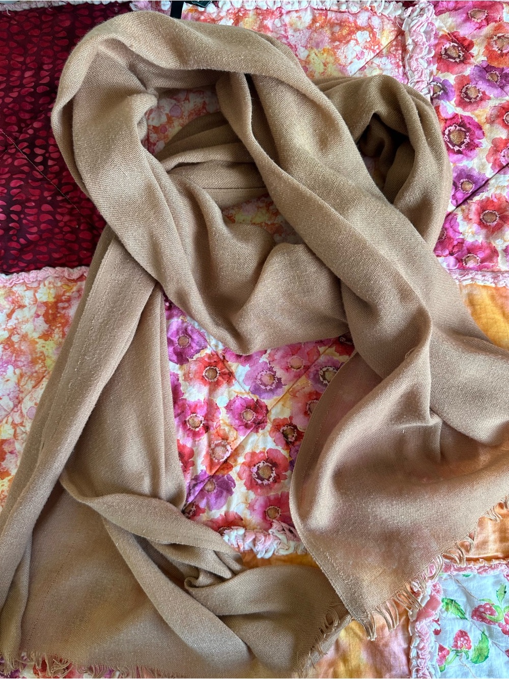 Classic Camel Wrap Scarf - Women Jackets & Coats Accessory